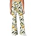 Xuxugorta Kids Girls Flare Leggings Retro Lemon Print High Waisted Soft Casual Yoga Bell Bottoms Fashion Long Pants for Workout Running