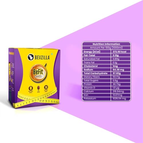 Image of Bevzilla 30 Instant BeFit Coffee Powder Sachets |Arabica with Fenugreek Extract (30 x 5g Pouches)| Smooth, Bold Flavour | Supports a Healthier Lifestyle |Enjoy Hot & Cold