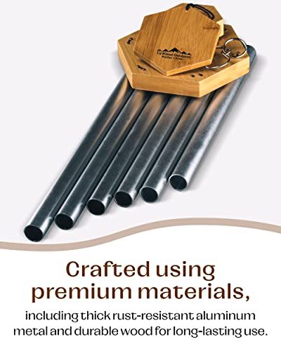 UpBlend Outdoors Wind Chimes for Outside - 29" Silver Wind Chime Outdoor, Zen Garden Chimes for Outdoors, Tin Windchime, Decor Windchimes for Mom, Grandma, Gifts for Her
