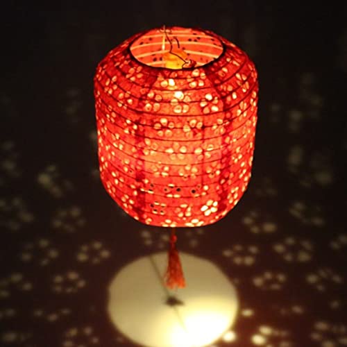 4 linternas de papel LED | Farolillos de papel chinos rojos/blancos | ahueca hacia fuera lámparas de papel asiáticas japonesas - brilla en la oscuridad para el hogar, bodas, fiestas, año nuevo chino