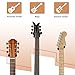 DOMMI Guitar Wall Mount 4 Pack, Guitar Hanger with Rotatable Soft Guitar Holder for All Size Guitars, Hardwood U-Shaped Guitar Wall Hanger for Acoustic, Electric Guitar, Bass, Blackwood