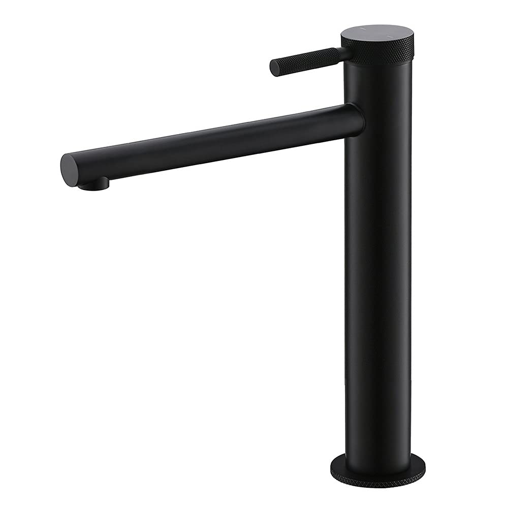 Robinet de lavabo en laiton noir mat au design rond élégant