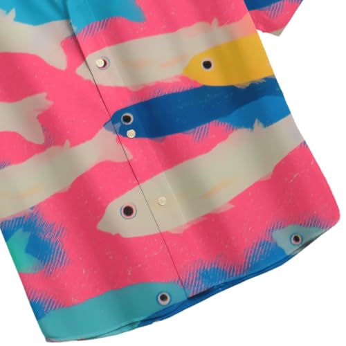 Image of Men's Floral Button-Down Shirt, Cotton Blend Stretchable, Casual Printed Striped Stylish Shirt