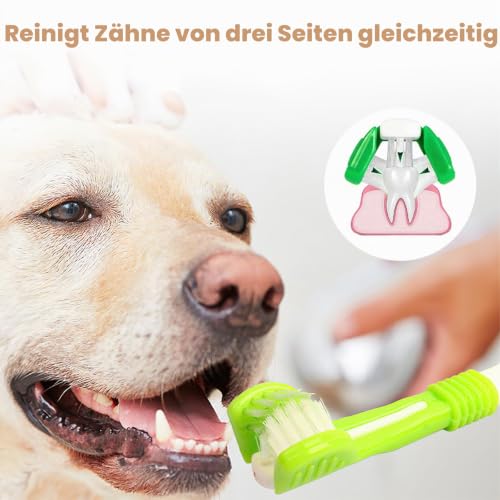 Vinuwu Hunde Zahnbürsten-Set für Kleine, Mittelgroße und Große Hunde – Ansicht 6