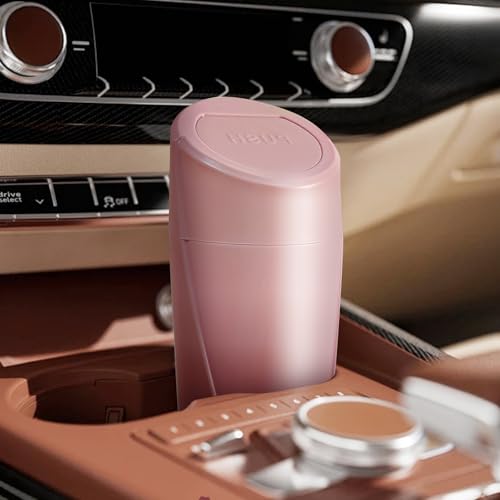 Image of Car Trash Can with 90 Free Garbage Bags - Waterproof, Lid-Closed, Easy-to-Clean Cup Holder Trash Can, Ideal for Car Organization (Black & Pink Combo, 2-Pack, Perfect for Home, and Travel)