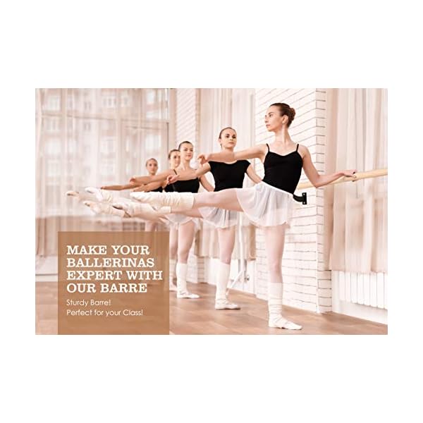 Ballet-Barre-Wall-Mounted-Ballet-Bar-Includes-Turning-Board-Premium-Beech-Wood-Does-Not-Bend-Wobble-Rust-Barre-Bar-for-Home-Workout-Dance-Equipment-for-Leaps-4-ft-Long-15-ft-Dia-for-Kids-Girls-Adults flybold Wall-Mounted Ballet Barre with Turning Board and Premium Wooden Bar - Home Workout and Dance Equipment - Rust, Wobble-Free - 4ft, 1.5ft Diameter - Multiple Colors