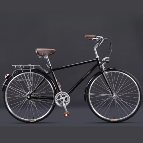 Nihig レトロシティーサイクル、 大人用クルージング自転車、26インチの通勤用レジャー自転車、シングルスピード 7段変速 男性と女性の通勤、学生通学用モビリティ (ブラック,26インチシングルスピード) - Nihig - 商品画像
