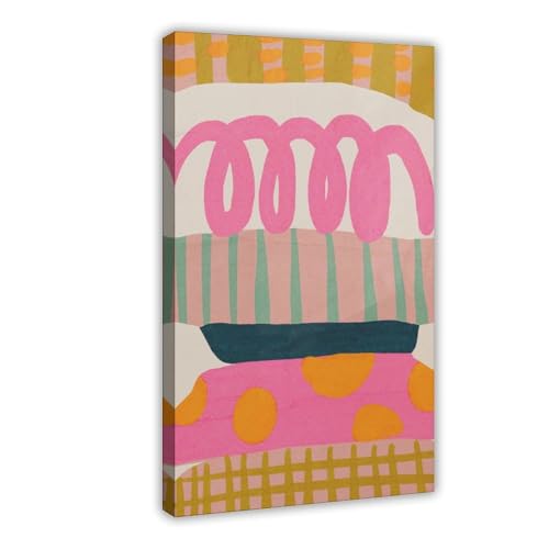 Abstract Curvy Lines Wall Art Colorful Geometric Poster for Living