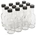 North Mountain Supply 1.7 Ounce Clear Glass Mini Woozy/Sauce Bottles - With Black Plastic Lids - Case of 12