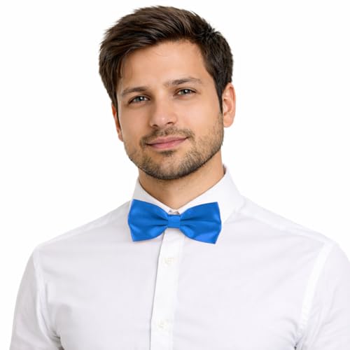 Image of Mens Classic Solid colour Bowtie 6pcs /12pcs Combo Pre-tied Satin polyester Formal tuxedo Bow tie Set For Boy Women and Men & Adjustable Length
