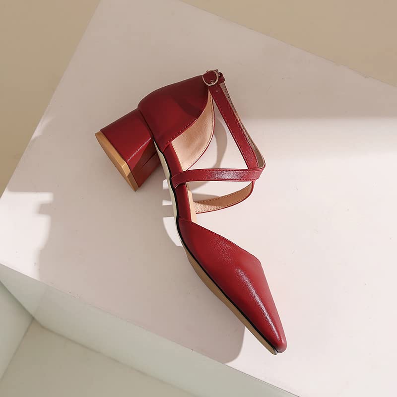 MRKEWUNEY Womens Chunky Heel Pumps3