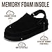 Project Cloud 100% Genuine Leather Clogs for Women - Memory Foam Womens Clogs & Mules with Adjustable Straps - Lightweight Platform Shoes Non-Slip Slides (Goldstar, BLK, 5.5)