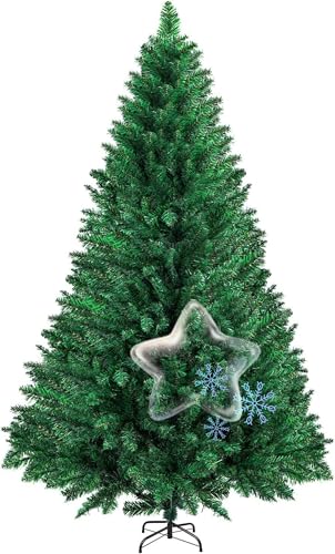 Árvore de Natal artificial 180 cm, árvore de Natal com luvas e 800 pontas de ramo, pinho de Natal com suporte de metal, montagem rápida, ignífugo, abeto