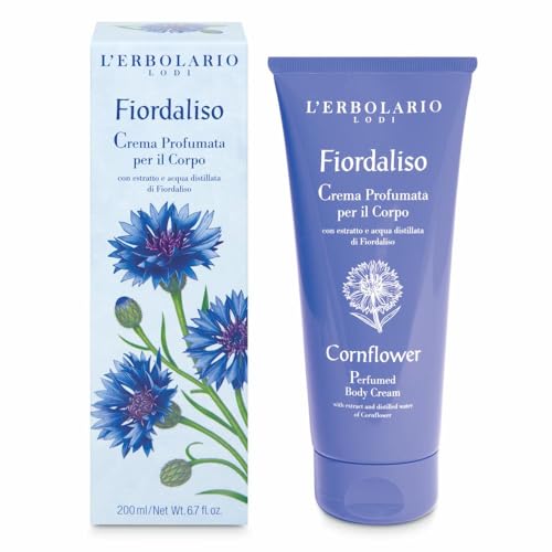 Lotion pour le corps parfumée L'Erbolario au bleuet flacon de 200 ml