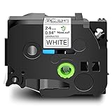 NineLeaf 1 Pack Compatible for Brother P-touch TZ251 TZe251 Label Tape, 1 Inch 24mm Black on White Standard Laminated Cassettes, 26.2 Feet
