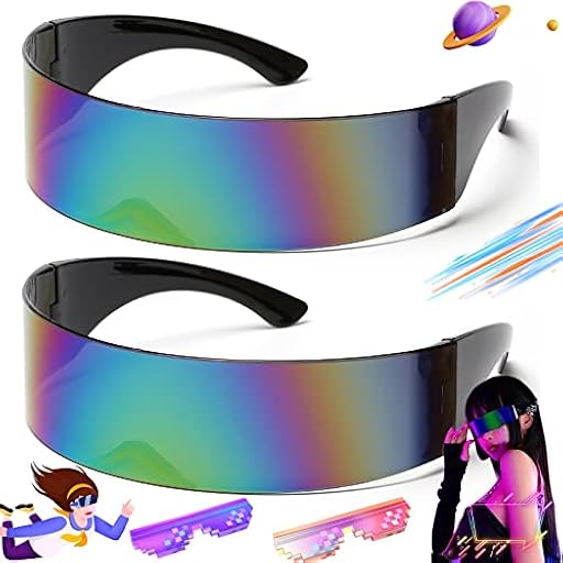2 Piezas Gafas Futuristas, Cíclope Espaciales, Rave para Halloween Juego de Rol Bar y DJ | Ya disponible en tu tienda friki favorita! En mundofriki.es!