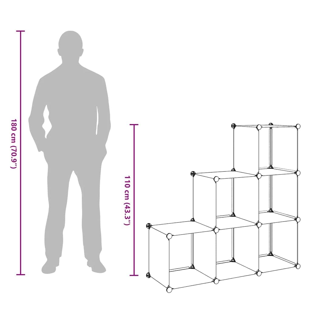 Estantería de Cubos 6 Compartimentos Blanco
