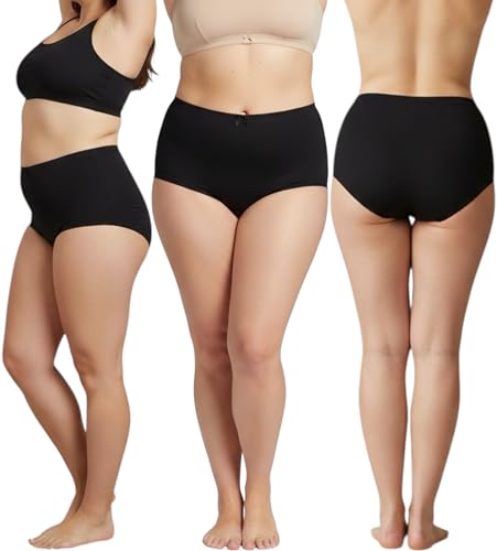 Image of ToBeInStyle Women's Pack of 6 High-Waisted Girdle Brief Tummy Support Everyday Panties