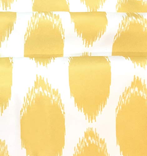 Driftaway Allen Circle Ikat Polka Dot Pattern Classic Window Curtain Valance For Living Room Bedroom Kitchen Rod Pocket 52 Inch By 18 Inch Plus 2 Inch Header Yellow #TOP2