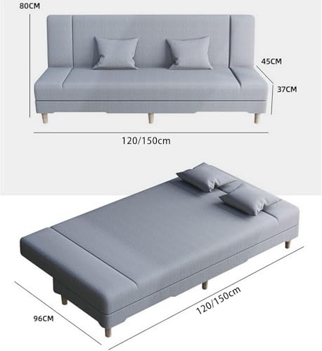 ソファーベッド 折りたたみ 1/2人掛け 120/150cm 3WAY 低反発メモリーフォーム ハイレッグ 通気性 省スペース 一人暮らし リビング 寝室 ゲストルーム 簡易ベッド 頑丈 おしゃれ シンプル モダン 北欧 組み立て簡単 洗えるカバー 多用途 軽量 仮眠 リラックス うすはいいろ 120x96x40cm [2]