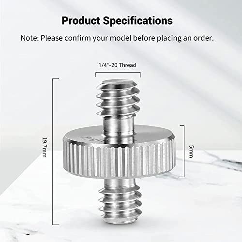 Smallrig 1/4" To 1/4" Male Threaded Screw Adapter Double Head Stud For Camera Cage Monitor Led Microphone, Pack Of 2-828 #TOP2