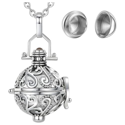 New 2026 Cremation Pendant 16Mm Ratta Opened Cage Locket Ash Holder Keepsake Capsule Necklace Chime Ball DIY Fine Jewelry H064 Fashion Accessories Creative Gift
