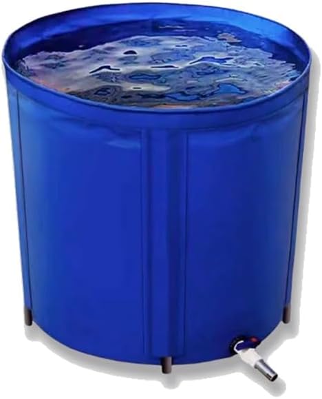 Durable Aquaculture Water Tank with Drain Valve，Round PVC Canvas Fish Pond - Durable Folding Tarpaulin Pool for Above Ground Use, Outdoor Water Storage Tank for Koi Breeding & Swimming Pool