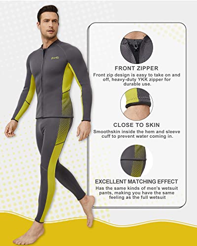 Goldfin Mens Wetsuit Top And Pants, 2Mm Neoprene Wetsuit Jacket Wetsuit Shirt For Water Aerobics Diving Surfing Kayaking(Mens Pants, L) #TOP3
