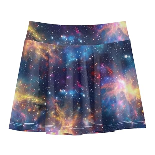 Nebula Galaxy Athletic Shorts Girls Skorts Toddler Tennis Skirts Breathable Teen Cheer 3t