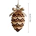 Crochet Pinecone Christmas Ornaments - Handmade Knitted Xmas Tree Decor, Neutral Holiday Decorations for Wreaths, Garlands & Festivals (Khaki)