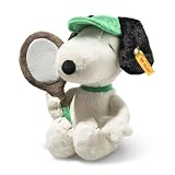  Steiff Peluche Snoopy Tennis, dolce animale di stoffa per bambini, ragazzi e ragazze, Friends, 22 cm, bianco, 024832