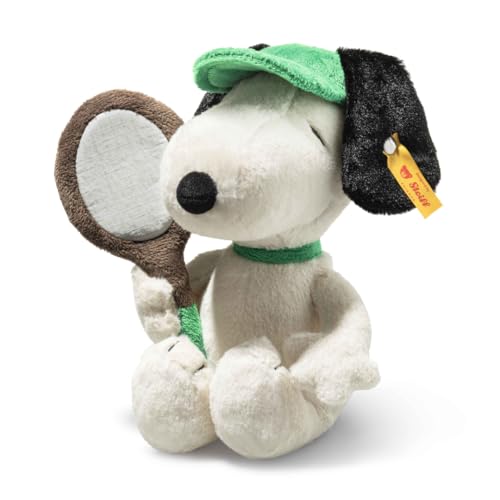 Steiff Peluche Snoopy Tennis, Icona Sportiva Versione Soffice, Bambini, Maschi & Femmine, Amici, 22 cm, Bianco, 024832