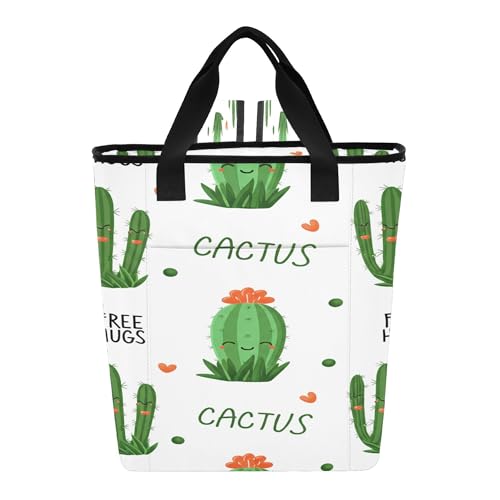 PYBUG Cute Cactuses Reusable Insulated Backpack 36 Cans,Large Leakproof Portable Cooler Tote Organizer for Office Picnic Hiking Beach BBQ