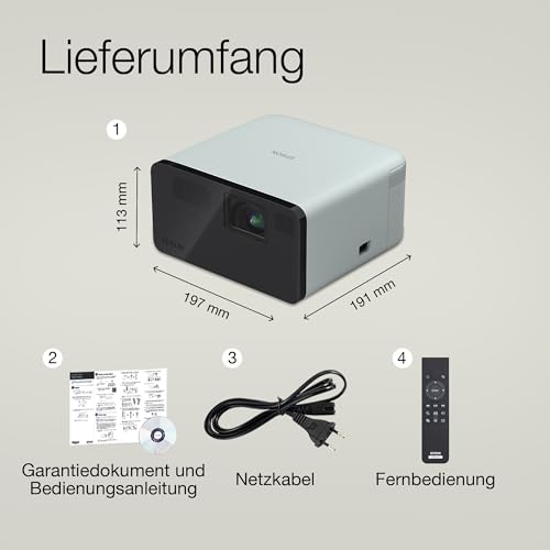 Epson EpiqVision EF-21G tragbarer Mini-Laserprojektor, Full-HD 1.080, 3LCD, 1.000 Lumen, bis zu 150-Zoll-Projektionsfl&auml;che, Bluetooth-Lautsprecher, Chromecast, Google TV, gr&uuml;n