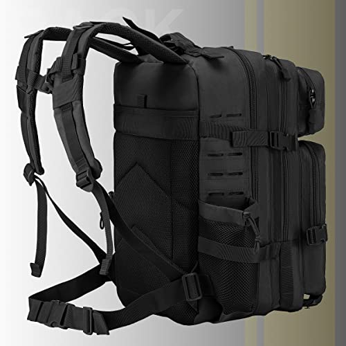 Coscooa Tactical Military Backpack For Man, 45L Waterproof Army Assault Pack Rucksack Hiking Laptop Backpack 3 Day Bug Out Bag, Includes Two Flags And Two Carabiner #TOP6