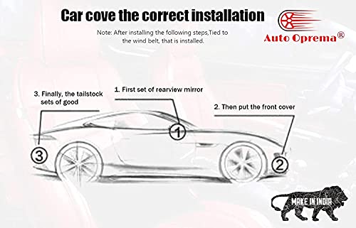Image of Auto Oprema Trend Water and Heat Resistant Car Body Cover (Solid Blue Taffeta with Mirror) Compatible with Maruti Suzuki Baleno Car Bumper to Bumper Accurately.