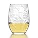 Well Told Engraved Los Angeles California Map Stemless Wine Glass, Etched Glass (15 oz, Clear) City Custom Gifts for Lovers