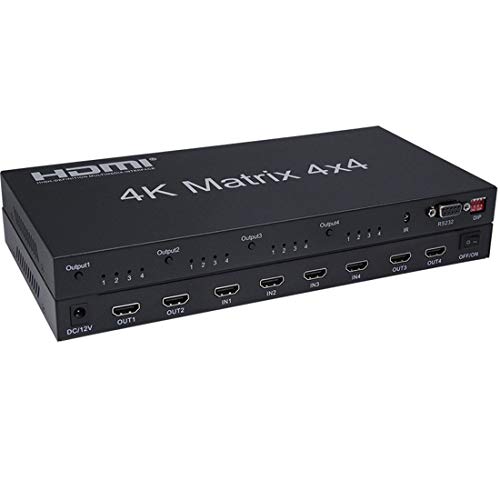 2.0 Matriz HDMI 4x4, 4K 60Hz 1080p （RGB YUV 4 ： 4 ： 4） Interruptor Splitter 4 Entrada 4 Salida Convertidor RS232 EDID Switch (2.0 HDMI 4x4 Matrix)