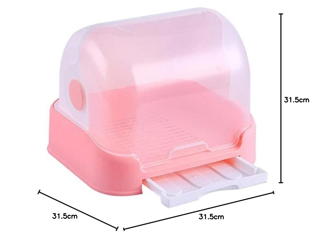 Égouttoir à Biberons Bébé avec Couvercle et Bac D’égouttage PP Rose | Cuisine et Placard, Surface Lisse, Organise aussi Vaisselle et Tasses, Format Pratique pour Rangement