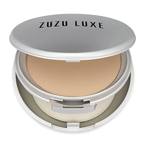 ZUZU LUXE Mineral Powder (D-10 - Pale Ivory/Cool Undertones), Dual Powder Foundation, Pressed mineral powder, medium to full coverage, natural finish. Natural, Paraben Free, Vegan, Gluten-free, Cruelty-free, Non GMO, .32 oz.