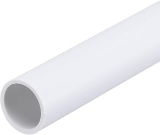 MECCANIXITY 1/2 Inch OD PVC Rigid Tube Round Pipe Tubing Hardware Tubing 10mm ID 12mm OD 8" Length White High Impact for Water Pipe, Crafts