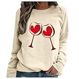 Glass Love Raglan Shirts Damenoberteile Drucken Freizeitbluse Langarm Wein Damenbluse Bluse Mit Kelchkragen