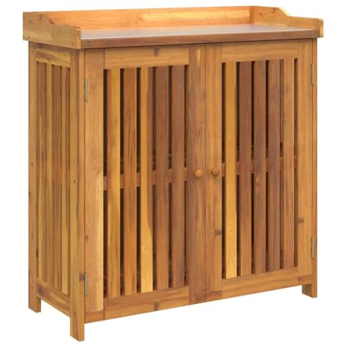 vidaXL Garten-Schrank mit Speicher mit Tür Braun 93 x 41.5 x 98cm, Aufbewahrungslösungen fürs Wohnzimmer, rechteckiges Regal, moderner Holzorganizer, langlebige Möbel für Dein Zuhause