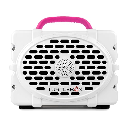 Image of Turtlebox Original Gen 3: Portable Outdoor Bluetooth Speaker - Ultra-Loud (120dB), Waterproof (IP67), Rugged, Impact-Resistant, 3-Day Battery | Party Mode: Unlimited Pairing Stereo, White /Pink