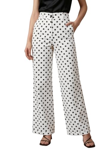 Image of GRECIILOOKS Boho Printed Wide Leg Palazzo Pants for Women, Flowing High Waist Rayon Trousers for Beach, Vacation, Lounge, and Summer Style