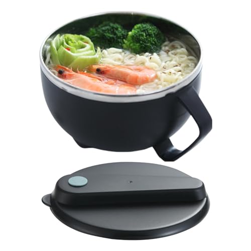 ラーメンボウル スープボウル ヌードルボウル 1.1L 大容量 蓋付き 麺鉢 麺丼 インスタントヌードルボウル 即席めん丼 ランチボックス 麺料理 食事用 食器 保温 断熱 漏れ防止 持ち運び便利 使用/清潔簡単 寮 家庭 学校 旅行 運動会 お花見 オフ