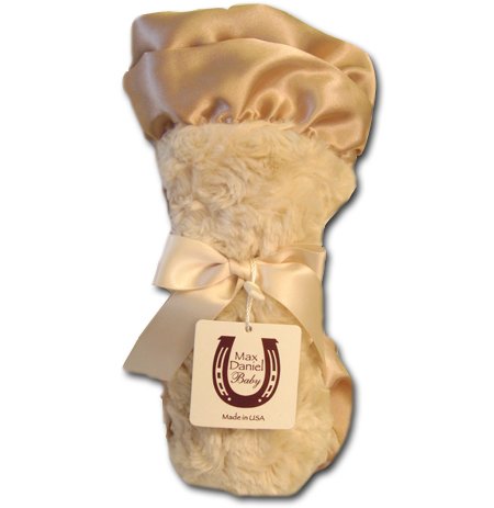 Max Daniel Baby Rosebuds & Satin Security Blanket - Champagne