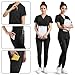 Dvoliaw Scrubs for Women V-Neck Set, Thickened 4-Way Stretch Scrub Top & Jogger Pants with Utility Pockets