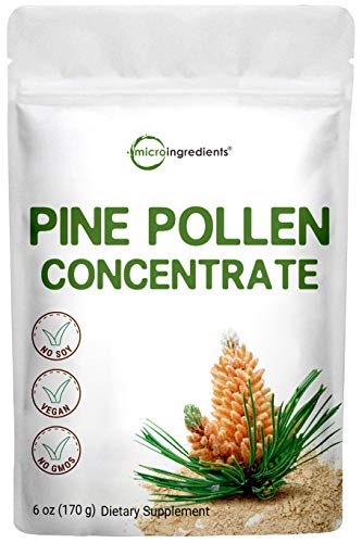Pure Pine Pollen Powder, 6 Ounce, Supports Immune System Health, Boosts Energy, Antioxidant and Androgenic, No GMOs and Vegan Friendly