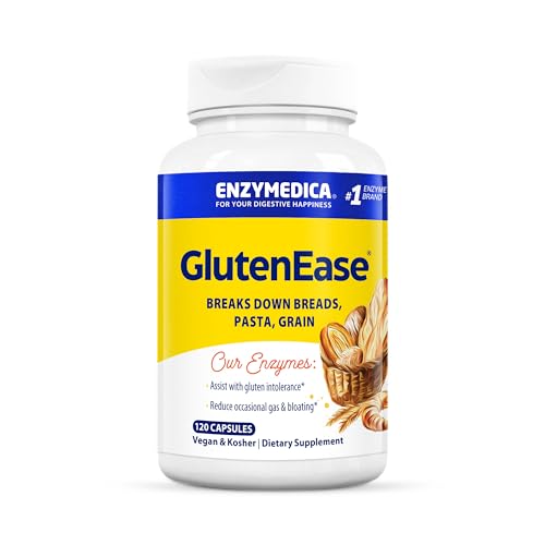 Enzymedica GlutenEase, Food Intolerance Digestive Aid, Defense Against Hidden Gluten Meals, 120 Capsules (FFP)